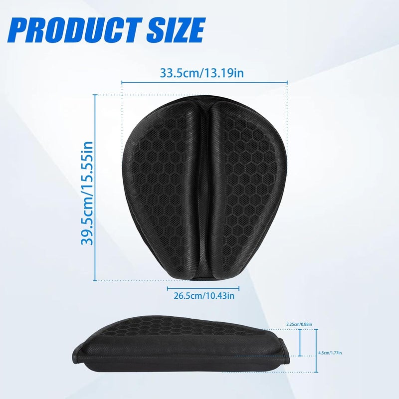 PACEWALKER Foldable Motorcycle Gel Seat Cushion with Detachable Sunshade Cover, 3D Dome-Shaped Shock Absorption Seat Pad for Long Rides, Breathable & Anti-Slip Design - Image 3
